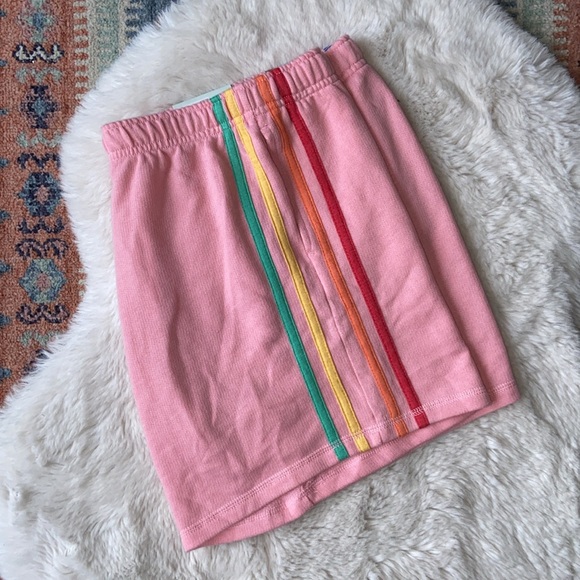 SO rainbow stripe casual sweat shorts lounge sleep Aviator Nation vibes size xs - Picture 3 of 13